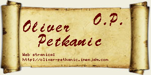 Oliver Petkanić vizit kartica
